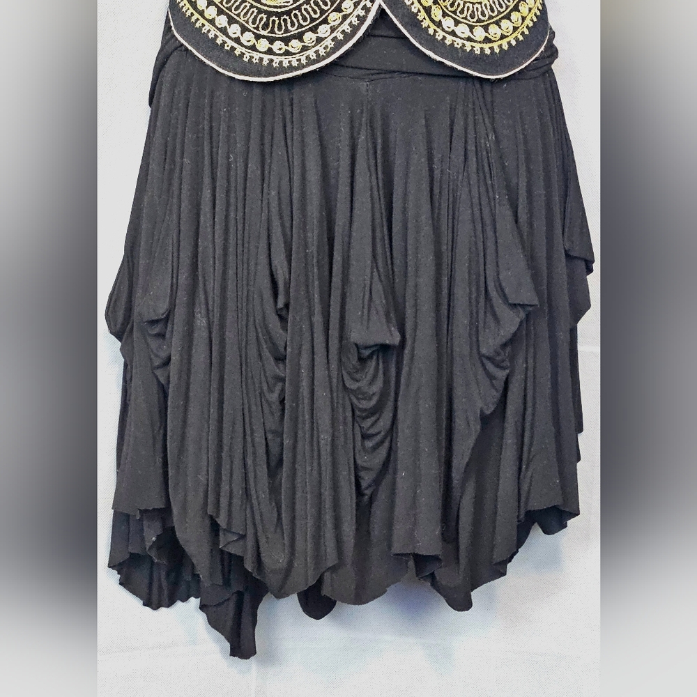 Upcycled Mini Cowl Draped Women's Skirt